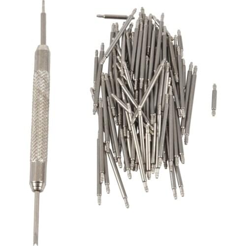 108pcs 8-25mm Stainless Steel Watch Band Strap Spring Bar Link Pins Remover New Silver