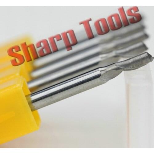 3.175x2.5mm Single Flute Tungsten Carbide Router Bit Aluminum Cutters Spiral 5pc Micro End Mill Metal Aluminium CNC Cutting Tool