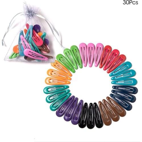 30Pcs 5Cm Kawaii Hair Clips Snap Hair Pins And Clips Bb Hairpin Metal Barrettes For Baby Children Women Girl Styling Accessories