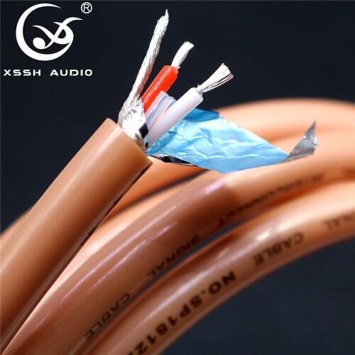 8.5mm diameter XSSH audio double shield 2 core 2.5mm pure coppre SILVER 40μin THICK WINAXIAL INTERCONNECT SIGNAL CABLE