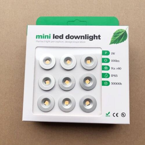 9pcs/lot DC12V 1W Mini LED Downlight Bridgelux Chip Waterproof IP65 LED Spot Light LED Cabinet Light New Design