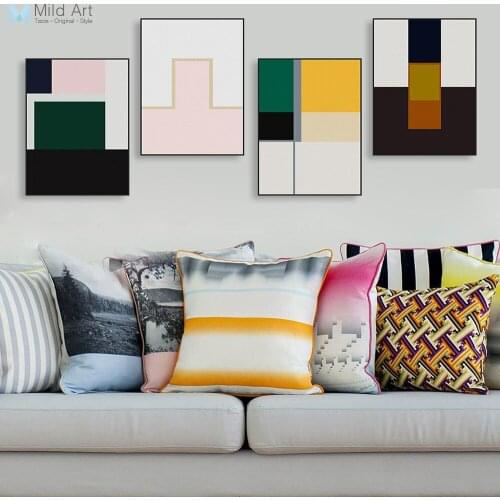 Abstract Color Geometric Shape Canvas Big Poster Prints Wall Art Picture Paintings Custom Modern Nordic Living Room Home Decor