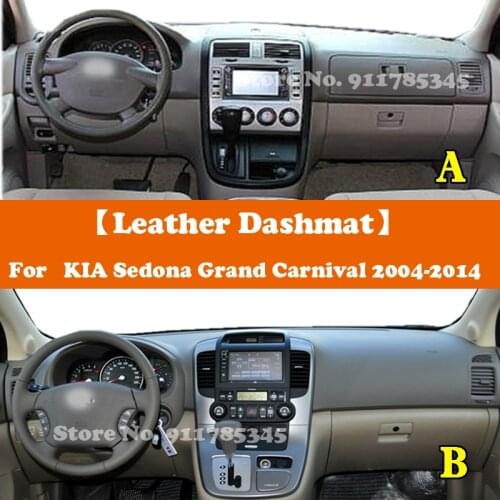 Suede Leather Dashmat Accessories Car-Styling Dashboard Covers For KIA Sedona Grand Carnival II GQ III VQ MPV UVP EX CRDi LX