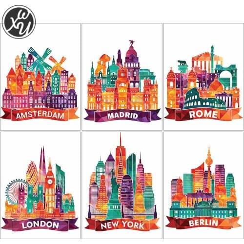 Diamond Painting City Landscape Cross Stitch Kits London New York Full Drill Embroidery Diamond Painting Accessories Home Decor