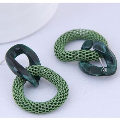 Boho Colorful Acrylic Big Hoops Dangle Earrings For Women Bohemian Statement Earrings Party Wedding Fashion Jewelry