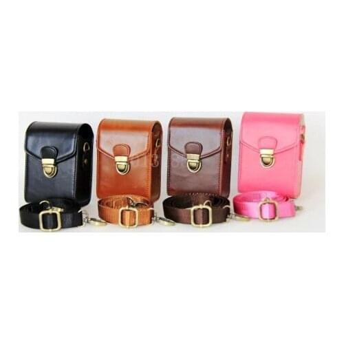 DSLR Digital Leathe Camera Case Bag Shoulder Strap Lens bag For SONY RX100/RX100II/HX30/HX50V For casio ZR300 ZR400 ZR1000