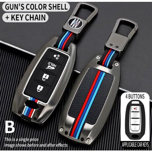 Zinc Alloy Silicone Car Key Cover Key Case For Infiniti QX50 QX60 Q70L 2018-2021 Smart Remout Key Protect Shell Car Accessories