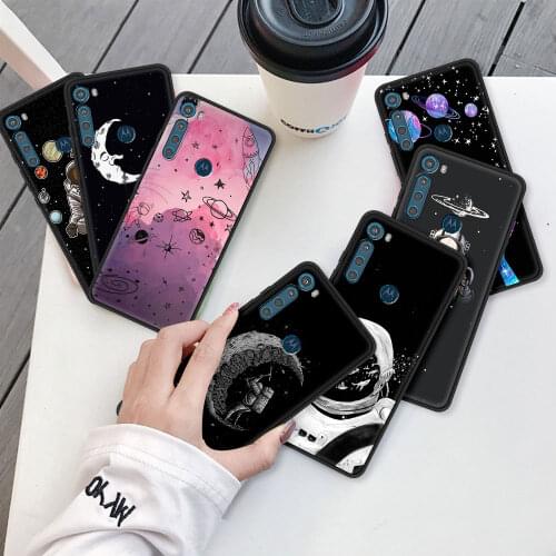 Case for Motorola Moto G9 Play G8 Power Lite One Fusion Plus Hyper G30 G10 Soft G Stylus Phone Coque Fundas Space Moon Astronaut