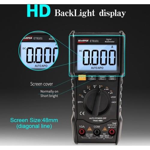 WinAPEX 6000 Counts Digital Multimeter Full Protection Mini Multifunctional Handheld Multi Meter inductance meter clamp