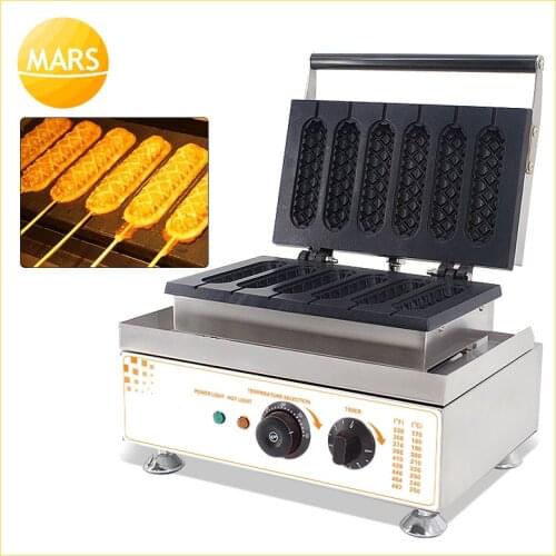 French and Philippines Electric Muffin Corn Dog Waffle Stick Maker Non-stick 6pcs Hot Dog Making Machine Can Put in Vending Cart