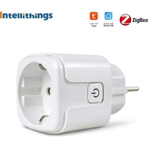 Intellithings Tuya ZigBee 16A Outlet Smart EU Plug Timer Socket Electricity Statistics Power Monitor Alexa Google Home Control