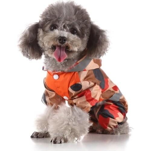 Camouflage Waterproof Dog Raincoat Corgi Dog Costume Dog Clothes Raining Coat Pomeranian Dog Clothing Hoodie Jumpsuit for Dogs