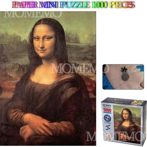Mona Lisa Mini Jigsaw Puzzles 29*42cm World Famous Oil Painting 1000 Pieces Paper Adults Puzzle Teens Children Family Fun Toys