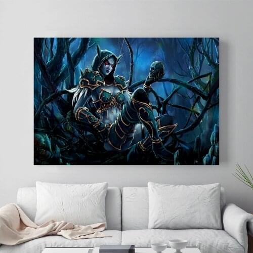 Sylvanas Windrunner Wow Video Game Posters And Prints Canvas Painting Wall Art Picture Decorative Home Decor Cuadro Decorativo
