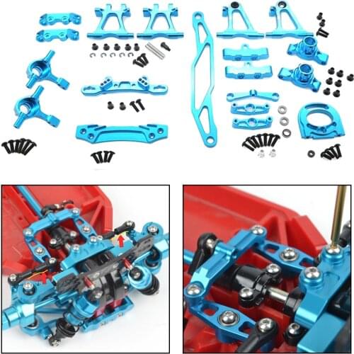 Metal RC Spare Complete Kit Front Rear Swing Arm Front Steering Cup Shock Absorber Motor Seat for Tamiya TT02 Accessories