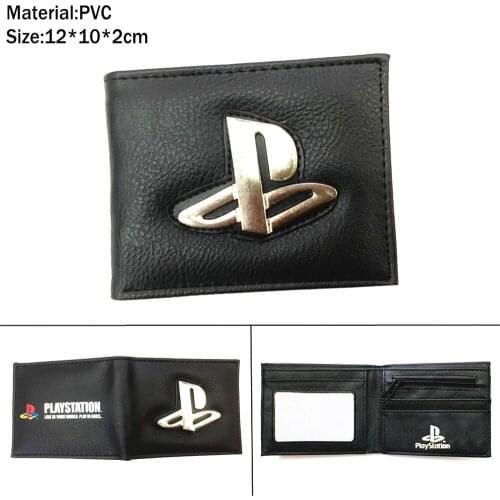 Play Station Pu Wallet Short Photo Card Holder Boys Girls Zipper Bifold Coin Pocket Purses Teenger Unisex Casual Moneybag