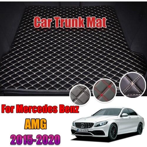 Leather Car Trunk Mat AMG C Carpet Tail Benz Cargo Liner For Mercedes AMG C Class 2015-2020 Trunk Boot Mat Rear Benz Liners Pad