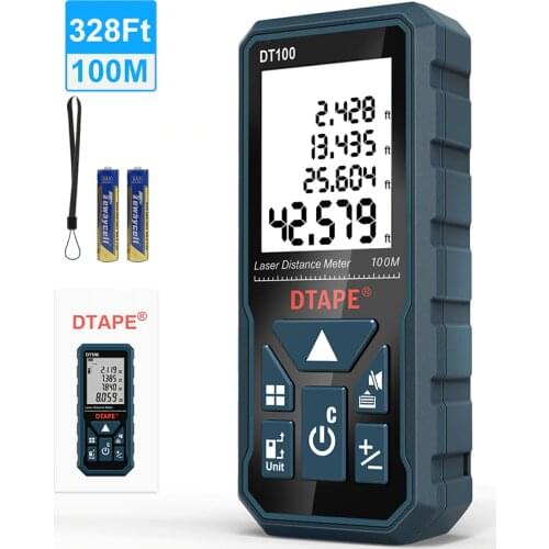 DTAPE laser distance meter 50M 100M rangefinder laser tape range finder build measure device ruler test tools