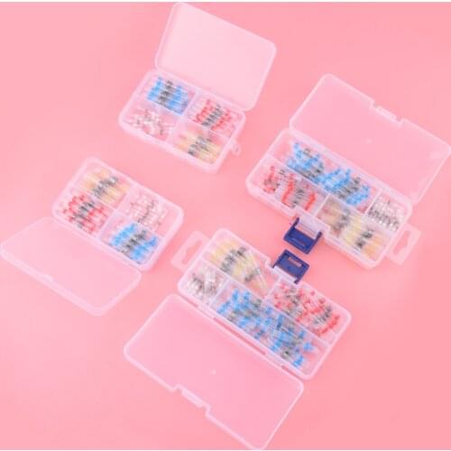 LETAOSK 50Pcs/100Pcs Boxed Waterproof Heat Shrinkable Tube Solder Ring Wire Butt Terminals Connector