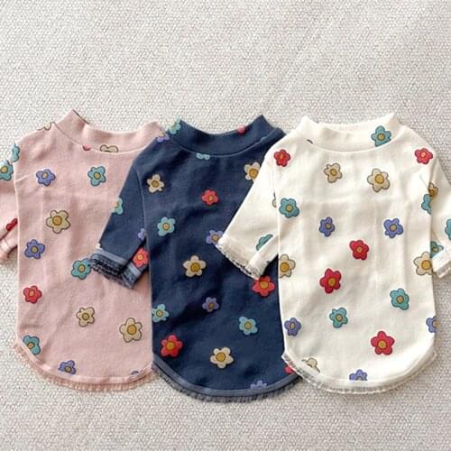 Summer Breathable Puppy Clothes Teddy Flower Tang Suit Poodle Pullover Soft Pet Clothes Popular Pet Products XS-XL