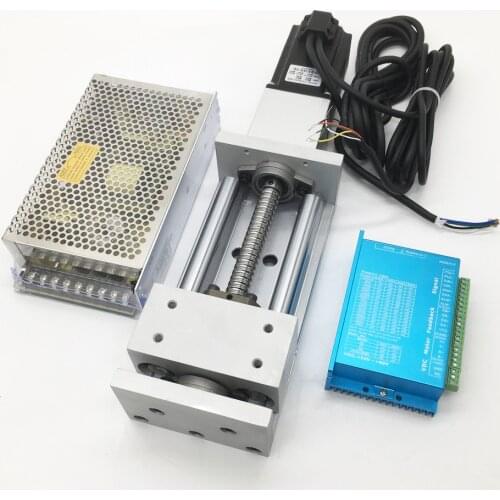 Linear Module Sliding Table XYZ Axis Cross Slide Linear Stage &1.5 2.2 3Nm Closed Loop Stepper Motor Nema23 Drive & Power Supply
