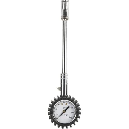 Dial Tire Pressure Gauge Straight Dual Foot Air Chuck Heavy Duty For Car Truck Bus Tyre Pressure Measring Tools 0-160 PSI