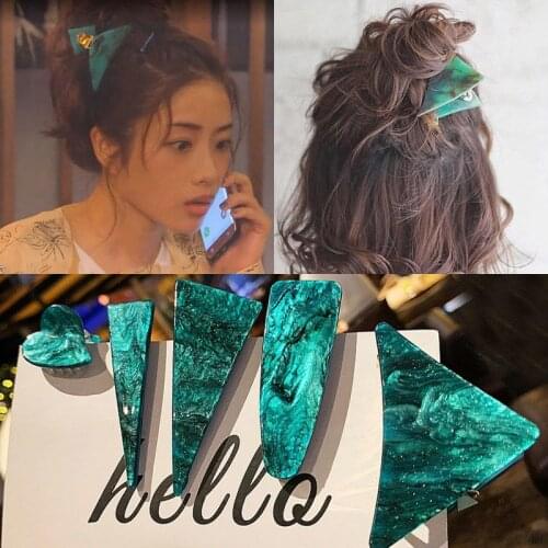 2021 fashion new retro Japanese geometric triangle hairpin grab clip versatile girl style bangs side clip High quality hairpin