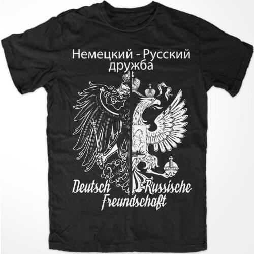 Men Casual Tees Deutsch Russische Freundschaft T-Shirt Russland Russia Moskau Putin Zarenreichnovelty T Shirts