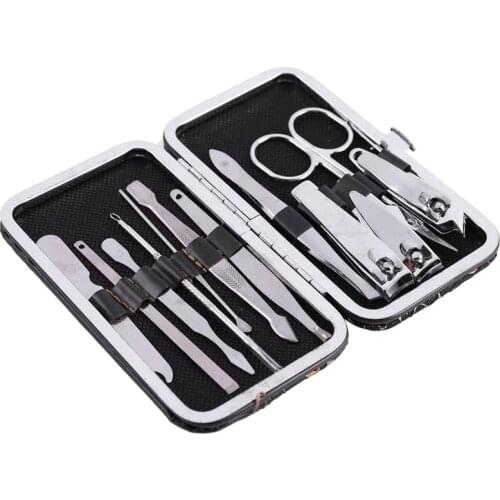 12 In 1 Stainless Steel Nail Clipper Set Pedicure Manicure Tools Set Nail Care Nipper Cutter Cuticle Beauty Suit Kit