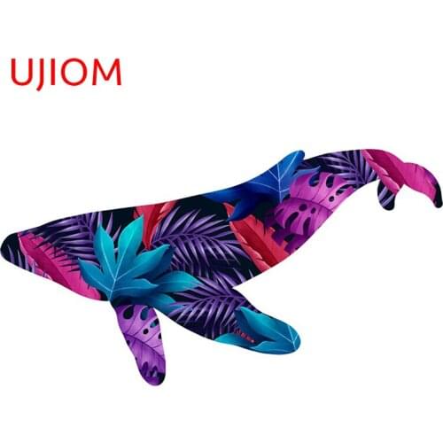 UJIOM Wall Stickers Purple Tropical Leaves Whale Wallpaper Decoration Waterproof Sticker Accessories Room Home Decor Art Decal