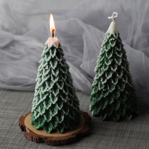 New Christmas Tree Candle Mold Silicone Mold for Candle Making DIY Handmade Christmas Gifts Christmas New Year Home Decoration