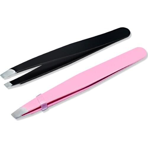 2016 New Fashion Style Professional Stainless Steel Slant Tip Hair Removal Eyebrow Tweezer Makeup Tool