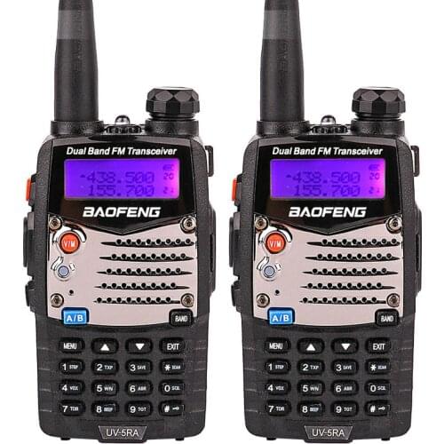 Upgrade 2pcs baofeng uv-5r uv-5ra Handheld Dual Band mobile radio uhf vhf with PPT Headsets UV5RA FM cb Radio walkie talkie car