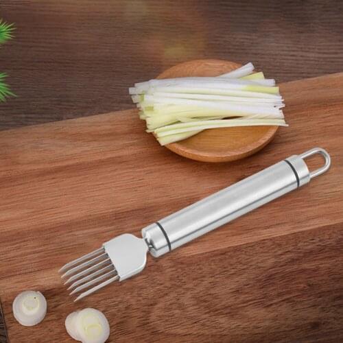 Sharp Effective Vegetable Cutter Home Kitchen Onion Garlic Slicer Crusher Tool Stainless Steel Cylindrical Handle Chopper