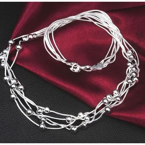 New Arrivals Women Figaro Full Sideways Silver Necklace 925 Sterling Silver Fashion Jewelry Women Men Link Chain Necklace X021