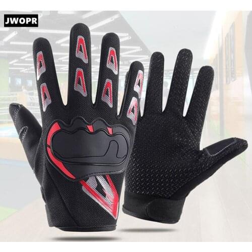 JWOPR Mens Motocross Full Finger Cycling Gloves Bicycle Outdoor Sports Anti-slip Gloves Fall Protection Breathable Gloves