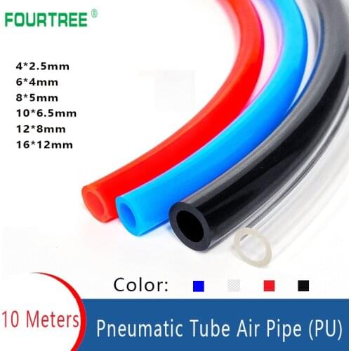 Pneumatic PU Pipe 10M Air Tube Compressor Hose Tubing OD *ID4 * 2.5 /6 * 4 /8 * 5 /10 * 6.5 /12 * 8 /14 * 10 / 16 * 12mm