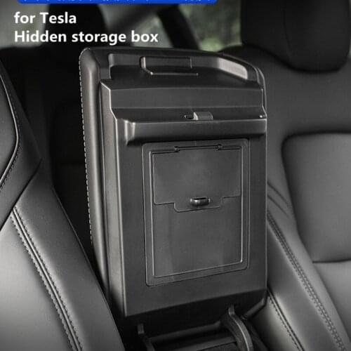 Suitable for Tesla Model3 Y central control hidden storage box private storage box in the armrest box