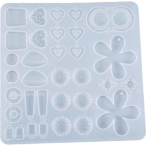 Multi-types Crystal Epoxy Mold Earring Pendant Resin Mold Handmade Jewelry Pendant Decorative Silicone Mold DIY Aeccessories