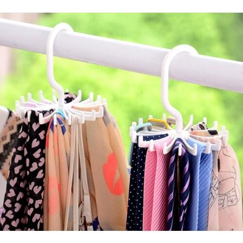360 degrees Adjustable Rotating 20 Hooks Scarves Neck Ties Towel Rack Shawl Plastic Hanger scarves Storage Organizer Holders S