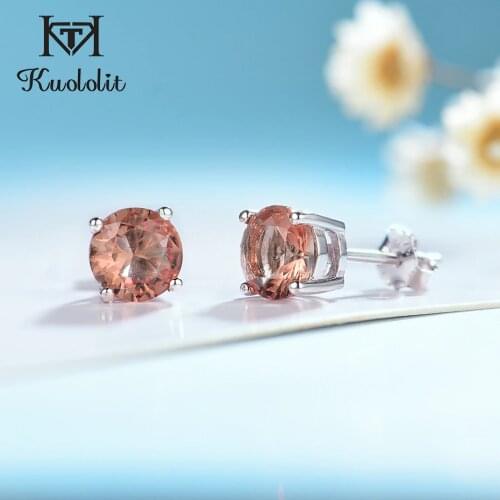 Kuololit Diaspore Zultanite Gemstone Stud Earrings for Women Solid 925 Sterling Silver Engagement Colorful Earrings Fine Jewelry