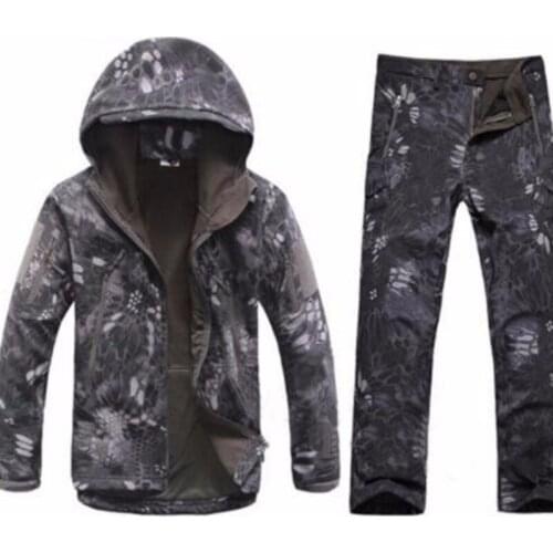 Outdoor Waterproof Tactical Camping Fishing Hiking Sports Winter Suits Hot Men Military Softshell Hunting Jacket Pants Sets