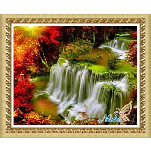 Falls counted beads beadwork 5341R - Round Diamond embroidery cross stitch diamond mosaic painting