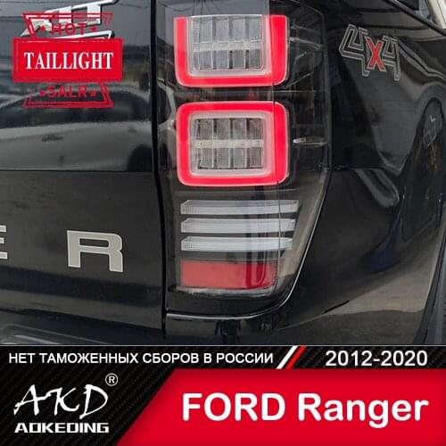 Tail Lamp For Car Ford Ranger 2014-2020 Thunder LED Tail Lights Fog Lights Daytime Running Lights DRL Tuning Cars Accessories