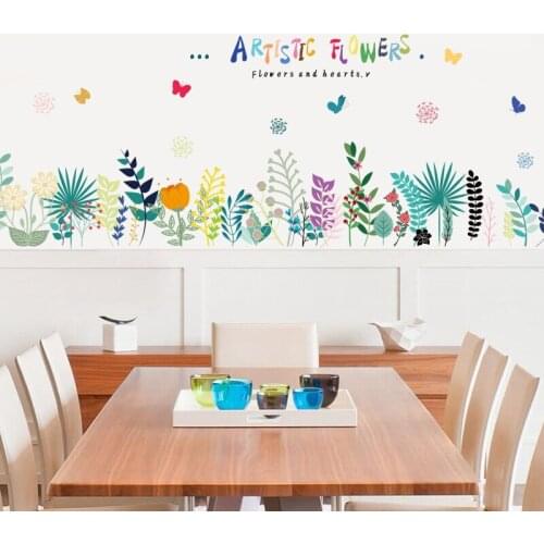 Green Leaf Plant Butterfly Wall Stickers Home Decor Living Room Pvc Wall Decals Diy Mural Art Decorative Posters
