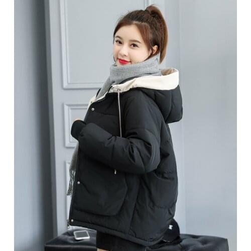 Hooded Loose Warm Plus Size Bubble Coat Femme Outwear Giacca Donna Winter Womens Parka Thick Long Cotton Padded Jacket
