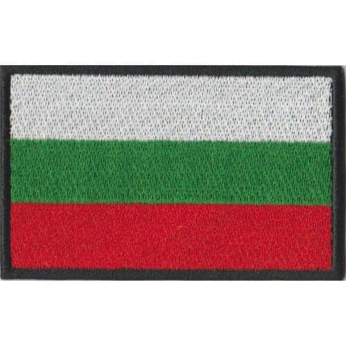 1PC Bulgarian flag Bulgaria Armband Embroidered Patch Hook & Loop or iron on Embroidery Velcro Badge Cloth Military Moral Stripe
