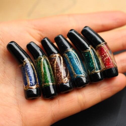 10pcs Lampwork Glass beads Pipe Shape Beads Multi-color for Bracelet Necklace Earring jewelry making Wholesale and Retail