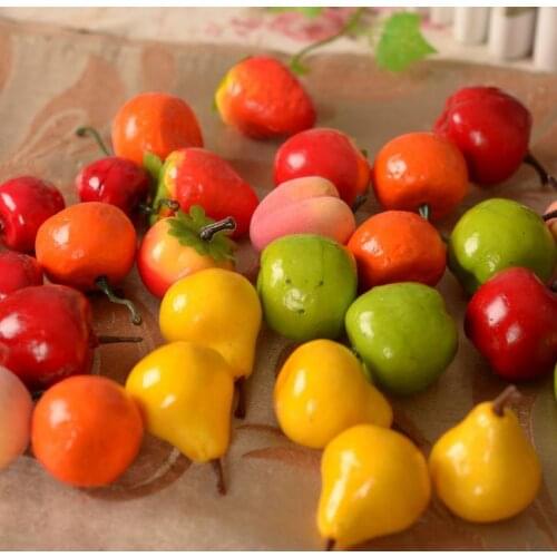 20pcs Mix Different Fruit Artificial Foam Mini Fruits Food For Festival Decoration Kitchen Table Wedding Party Vegetable Fruits