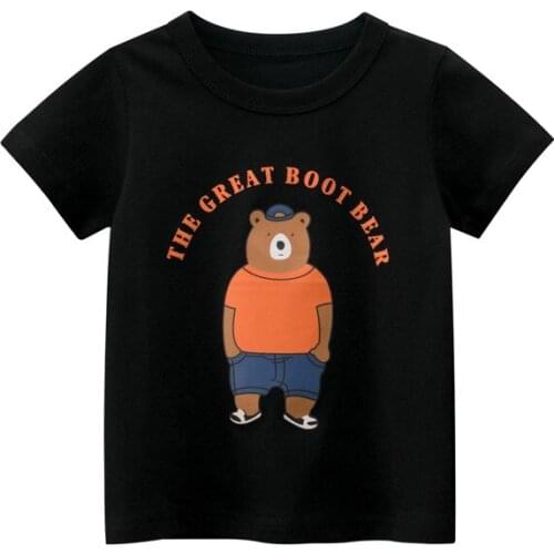 2021 Summer Baby Boy Bear Print T-shirt Funny Cute Cartoon Tshirt Baby/Girl/Boy/Casual Breathable T-shirts